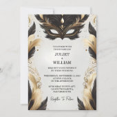 ドレスコードとしてプロムの衣装の仮装ボール結婚の 招待状 (正面)