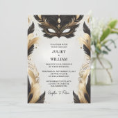 ドレスコードとしてプロムの衣装の仮装ボール結婚の 招待状 (スタンド正面)