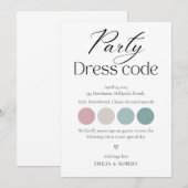 ドレスコードカード、パーティー衣装挿入 案内状 (正面/裏面)