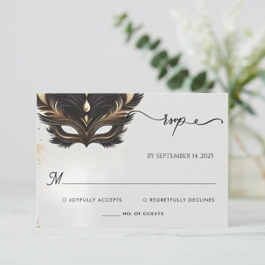 ドレスコードプロムコスチューム仮装ボール結婚ズ 出欠カード (スタンド正面)