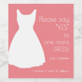 ドレスコーラルお願い言うYesブリデスメイド提案 ワインラベル (シングルラベル)