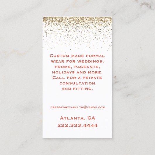 ドレスシファンシーーフェス名刺 名刺 (裏面)