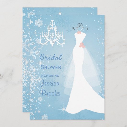 ドレスシャンデ結婚リアブライダルシャワー招待状 招待状 (正面/裏面)