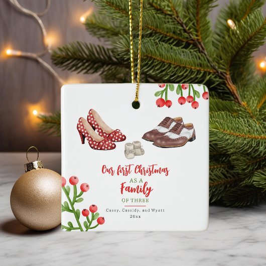 ドレスシューズベビー初めてのクリスマス セラミックオーナメント