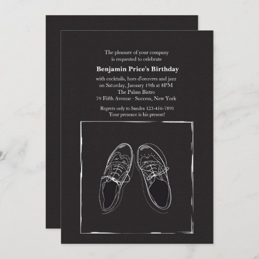 ドレスシューズメンズ招待状 招待状 (正面/裏面)