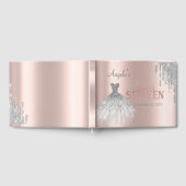 ドレスシルバーグリッタードリップバラ金ゴールドスウィート16 ゲストブック (全面)