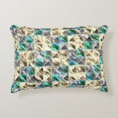 ドレスシーのミント、ベージュと銀のタイルまたは染色 アクセントクッション (正面)