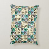 ドレスシーのミント、ベージュと銀のタイルまたは染色 アクセントクッション (裏面(縦))