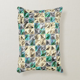 ドレスシーのミント、ベージュと銀のタイルまたは染色 アクセントクッション