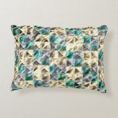 ドレスシーのミント、ベージュと銀のタイルまたは染色 アクセントクッション (裏面)