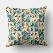 ドレスシーのミント、ベージュと銀のタイルまたは染色 クッション (裏面)
