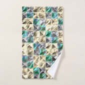 ドレスシーのミント、ベージュと銀のタイルまたは染色 バスタオルセット (ハンドタオル)