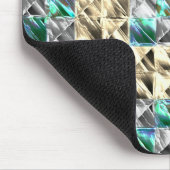 ドレスシーのミント、ベージュと銀のタイルまたは染色 マウスパッド (コーナー)