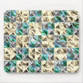 ドレスシーのミント、ベージュと銀のタイルまたは染色 マウスパッド (正面)