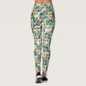 ドレスシーのミント、ベージュと銀のタイルまたは染色 レギンス (裏面)