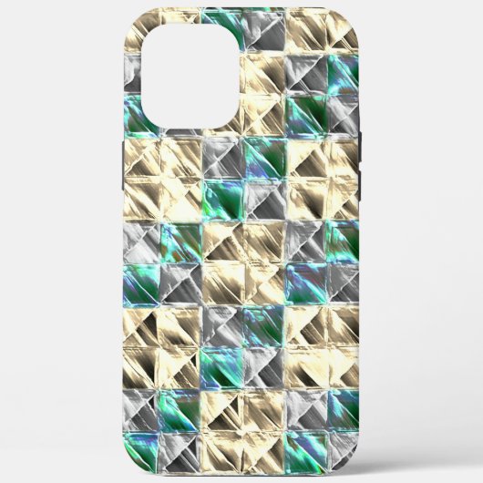 ドレスシーのミント、ベージュと銀のタイルまたは染色 Case-Mate iPhoneケース (裏面)