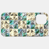 ドレスシーのミント、ベージュと銀のタイルまたは染色 Case-Mate iPhoneケース (裏面 (横))