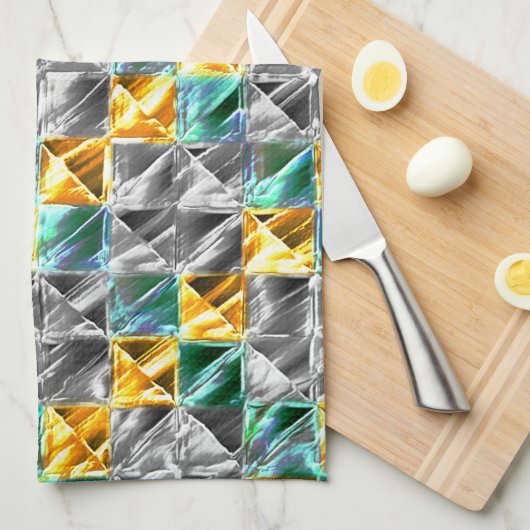 ドレスシーの造幣局、金と銀のタイルまたは染色 キッチンタオル (四つ折り)