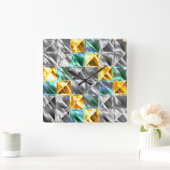 ドレスシーの造幣局、金と銀のタイルまたは染色 スクエア壁時計 (ホーム)