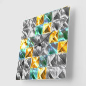 ドレスシーの造幣局、金と銀のタイルまたは染色 スクエア壁時計 (傾斜)