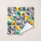 ドレスシーの造幣局、金と銀のタイルまたは染色 バスタオルセット (ウォッシュタオル)