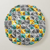 ドレスシーの造幣局、金と銀のタイルまたは染色 ラウンドクッション (正面)