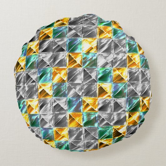 ドレスシーの造幣局、金と銀のタイルまたは染色 ラウンドクッション (裏面)