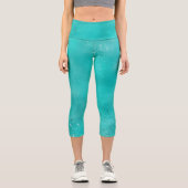 ドレスシーターコイズフェイクグリッターとスパークル カプリレギンス (正面)