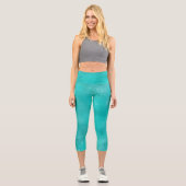 ドレスシーターコイズフェイクグリッターとスパークル カプリレギンス (正面)