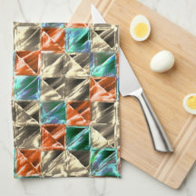 ドレスシーベージュ、シアンとサンゴのタイルまたは染色