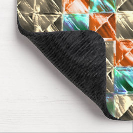 ドレスシーベージュ、シアンとサンゴのタイルまたは染色 マウスパッド