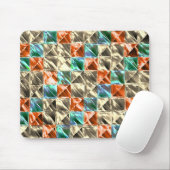 ドレスシーベージュ、シアンとサンゴのタイルまたは染色 マウスパッド (マウス)