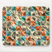 ドレスシーベージュ、シアンとサンゴのタイルまたは染色 マウスパッド (正面)