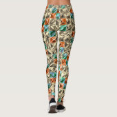 ドレスシーベージュ、シアンとサンゴのタイルまたは染色 レギンス (裏面)