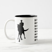 ドレスセージは馬とライダーのシルエット ツートーンマグカップ (左)