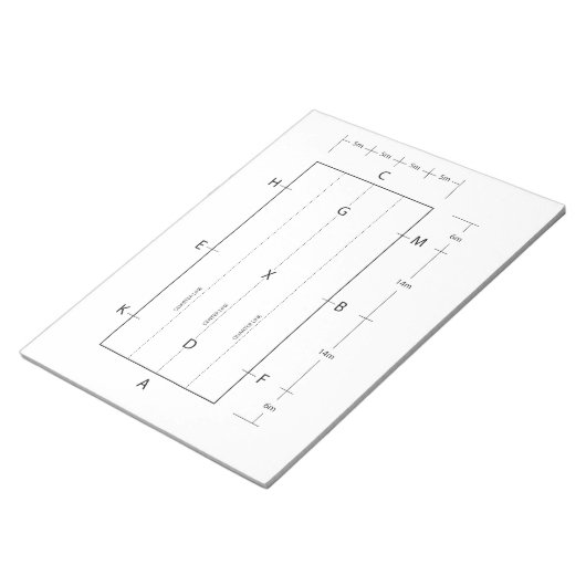 ドレスセージアリーナテンプレート乗馬 ノートパッド (アングル)