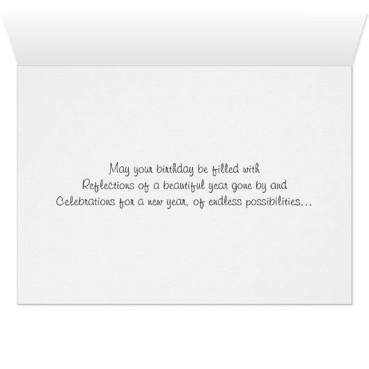 ドレスセージホースウィンタースノーフレーク誕生日カード (内部横(下))