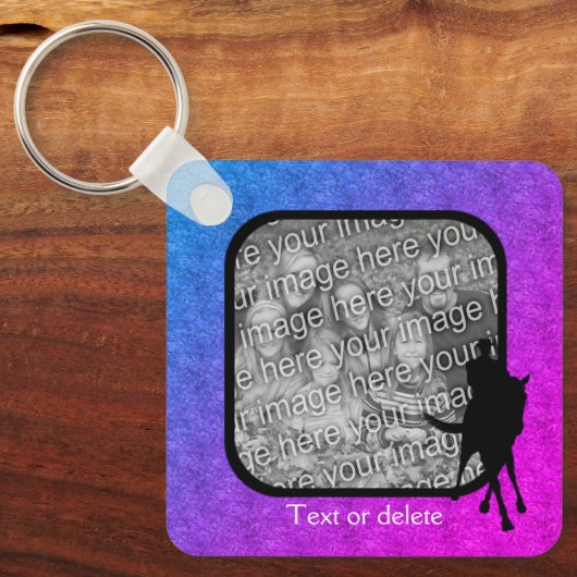 ドレスセージホース写真テンプレート パーソナライズされた キーホルダー (正面)
