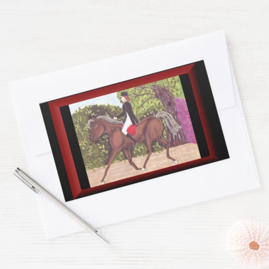 ドレスセージホース英語スタイルライディングシール 長方形シール (封筒)