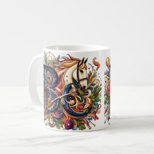 ドレスセージライディングライダーホースマグ コーヒーマグカップ (正面左)