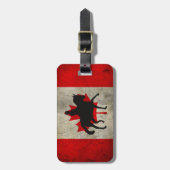 ドレスセージ馬とカナダ国旗の愛国心 ラゲッジタグ (正面縦)