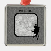 ドレスセージ馬とライダーあなたの写真 メタルオーナメント (正面)