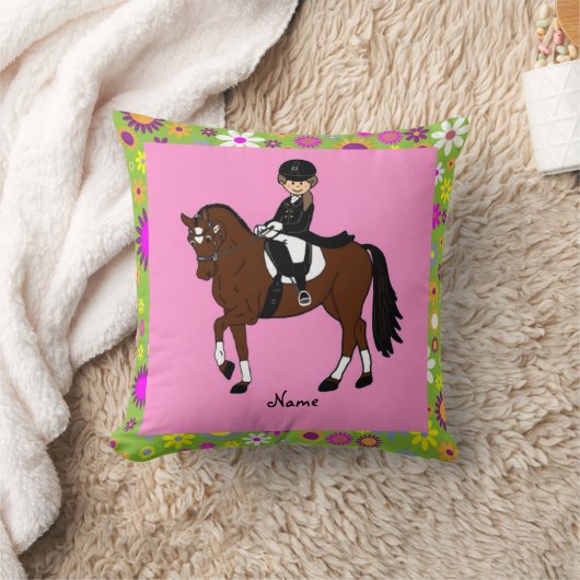 ドレスセージ馬とライダーの装パーソナライズされた置 クッション (ブランケット)