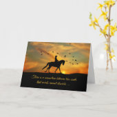 ドレスセージ馬とライダー悔やみや弔慰の馬損 カード (黄色い花)