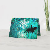 ドレスセージ馬スノーフレーク反射クリスマス シーズンカード (裏面)