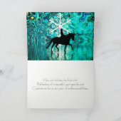 ドレスセージ馬スノーフレーク反射クリスマス シーズンカード (内部)
