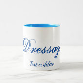 ドレスセージ馬ライダーカラーシルエットパーソナライズされた ツートーンマグカップ (中央)