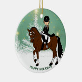 ドレスセージ馬ライダークリスマスの飾りパーソナライズされた付け セラミックオーナメント (右)