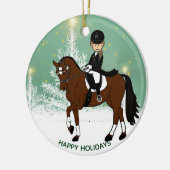 ドレスセージ馬ライダークリスマスの飾りパーソナライズされた付け セラミックオーナメント (左)