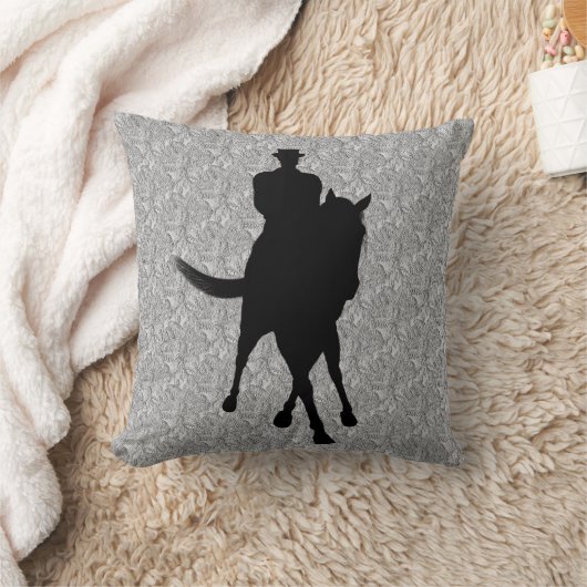 ドレスセージ馬ライダーシルエット クッション (ブランケット)